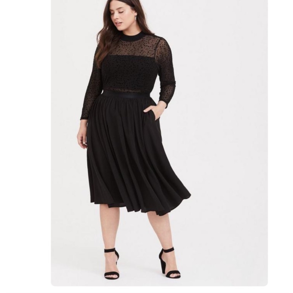 Torrid Black Mesh Overlay Dress